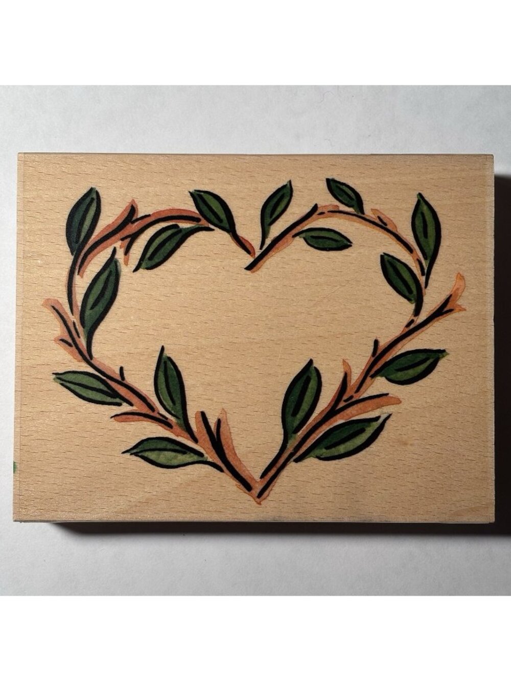 Sugarloaf Products Whispers Wood Mounted Rubber Stamp Heart Plant Leaf Vine Art